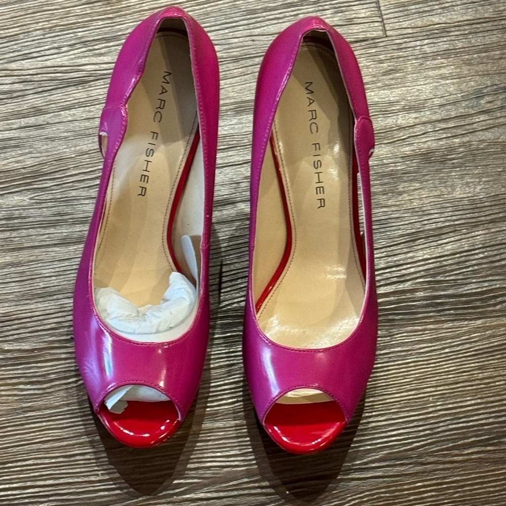 Marc Fisher Fuchsia Peep Toe Heels